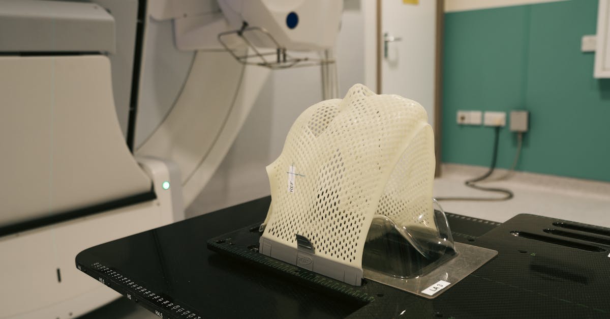 3D printed medical device prototype components on a clean workbench
