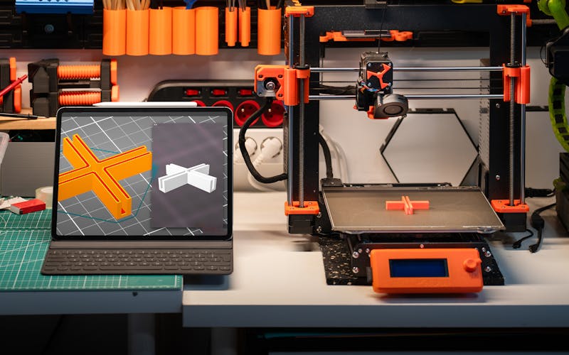 3D printing workstation with computer and printer