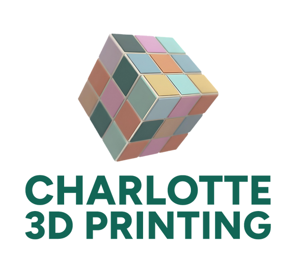 CLT 3D Printing stacked logo, dark on light