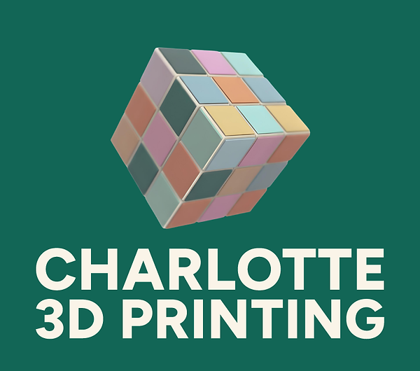 CLT 3D Printing stacked logo, light on dark